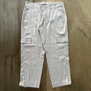 LIVERPOOL LOS ANGELES CARGO CROP LINEN BLEND PANTS WOMEN’S sz 8/29 Hazelnut